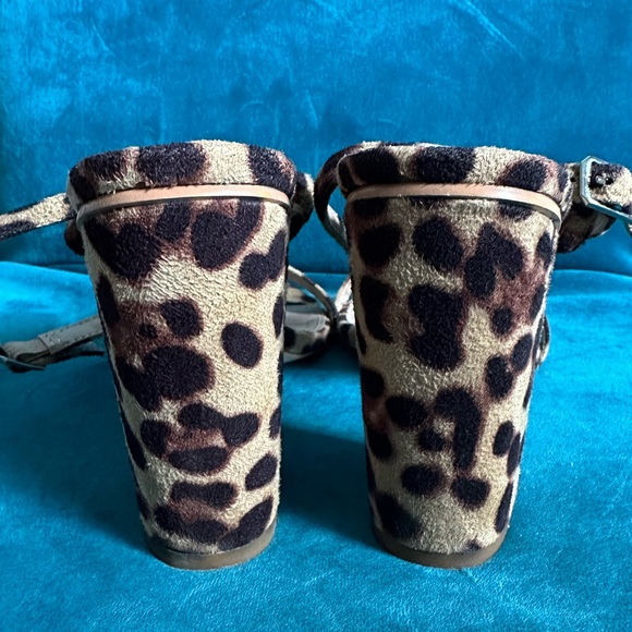 Lulu’s Raid Leopard Ankle Wrap Sandal - Size 39 - Picture 5 of 8